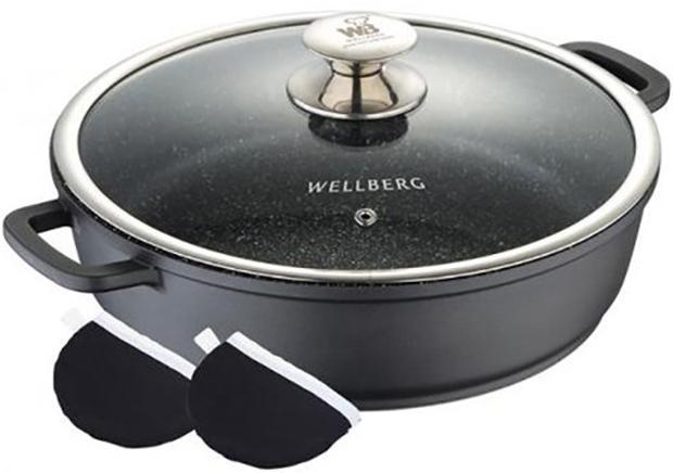 

Кастрюля Wellberg Kasian Black 9.6л с мраморным покрытием, черный