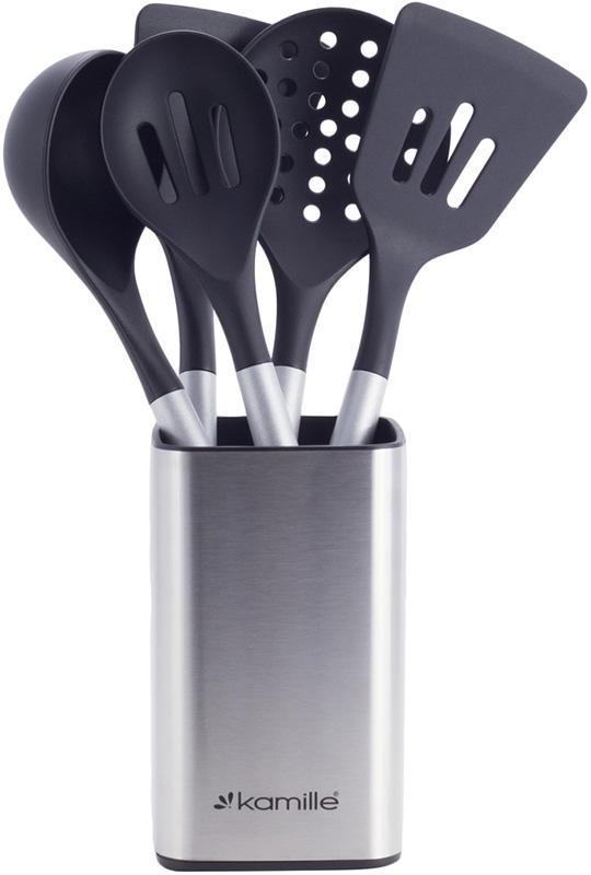 

Набор кухонных принадлежностей Kamille Kitchen Utensils 5 аксессуаров на стальной подставке