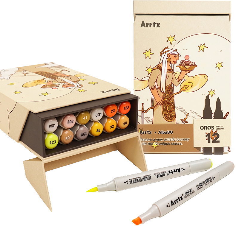 

Спиртовые маркеры Arrtx Oros ASM-03-ACS1-01 12 цветов (LC302611)