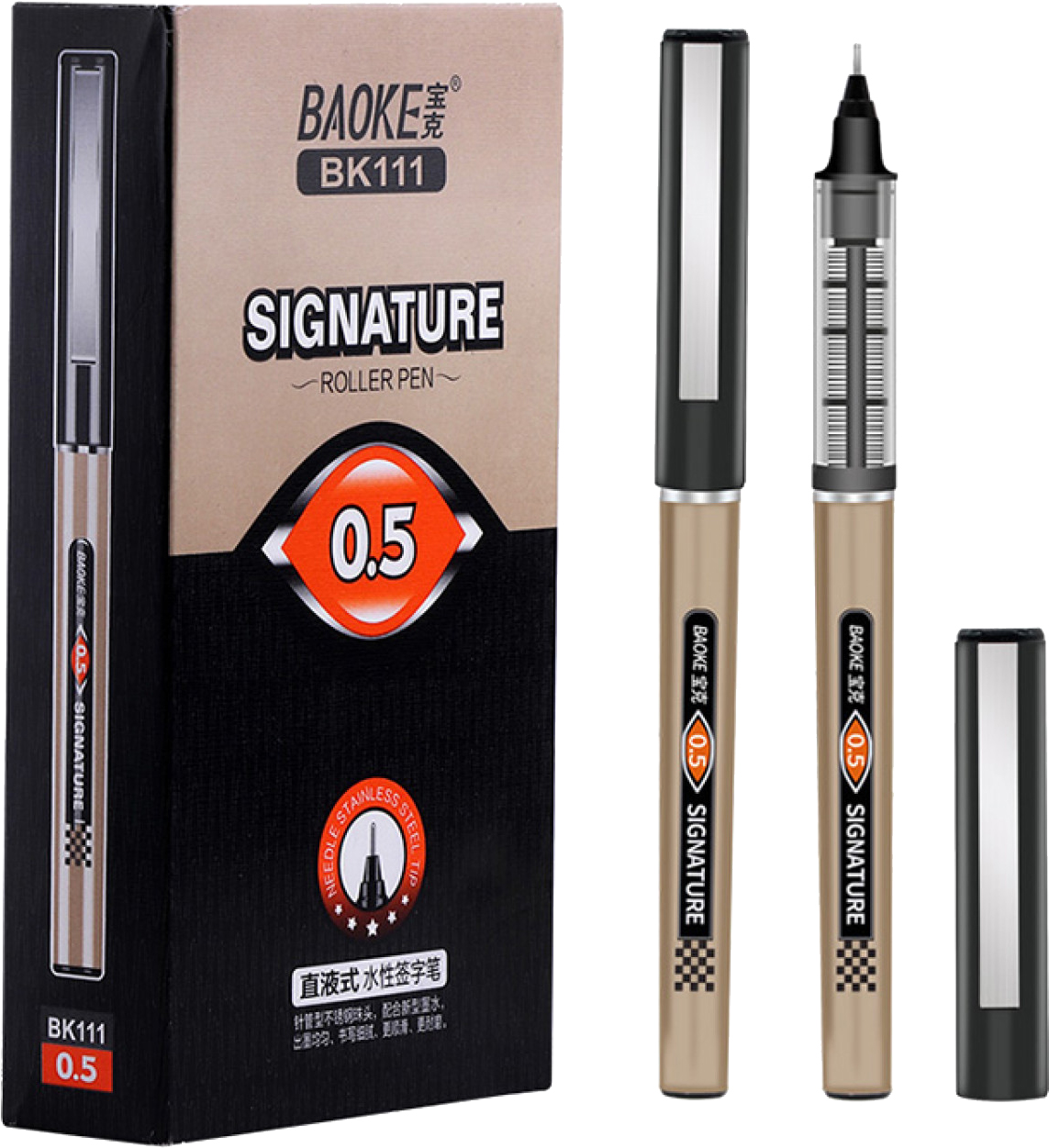 

Упаковка ручек-роллеров Baoke Signature 0.5 мм Черная 12 шт (BK111-black)