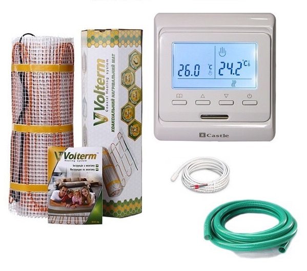 

Теплый пол Volterm двухжильный мат Hot Mat 1900 Вт 10.8 м2 с программируемым терморегулятором в комплекте (VI612897)