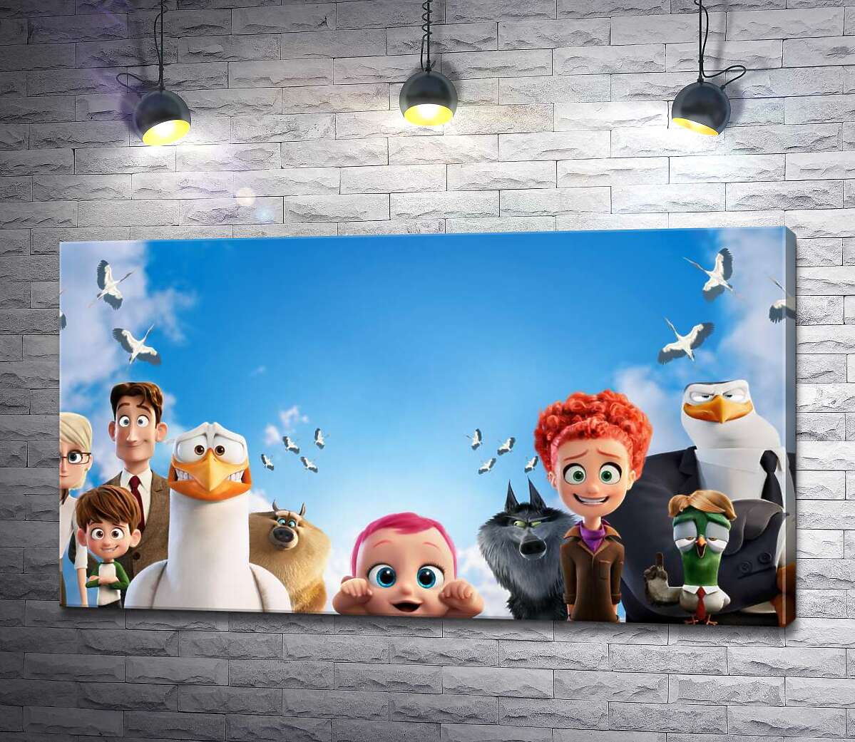 

Картина ArtPoster Веселый постер с персонажами мультфильма "Аисты" 130x73 см Модуль №1