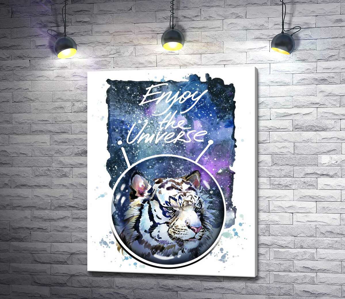 

Картина ArtPoster Белый тигр с надписью "Enjoy the Universe" 130x166 см Модуль №1