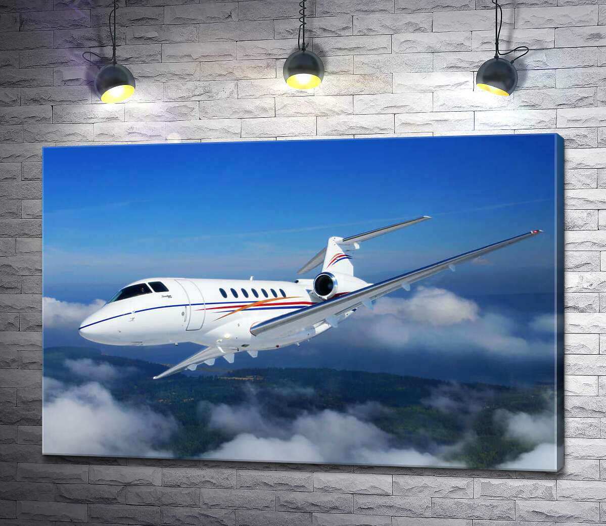 

Картина ArtPoster Американский корпоративный самолет Hawker 400 поднялся в небо 100x67 см Модуль №1