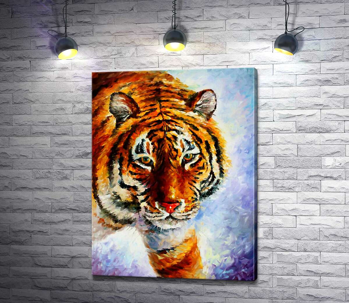 

Картина ArtPoster Амурский тигр шагает по заснеженной земле 100x133 см Модуль №1