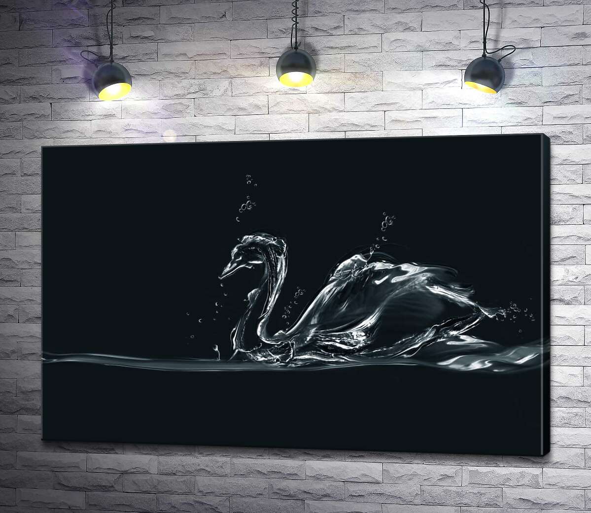 

Картина ArtPoster Волны прозрачной воды в силуэте лебедя 130x85 см Модуль №1