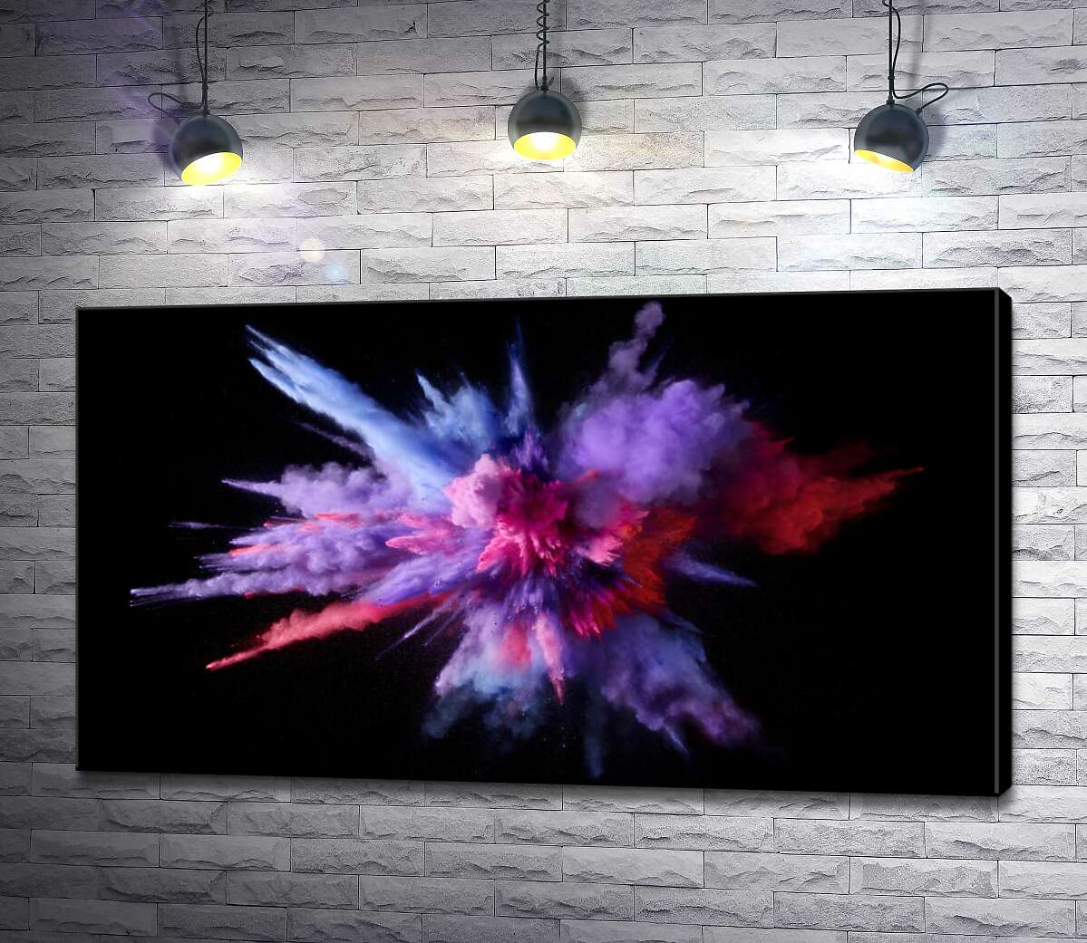 

Картина ArtPoster Взрыв цветов в черном пространстве 100x56 см Модуль №1