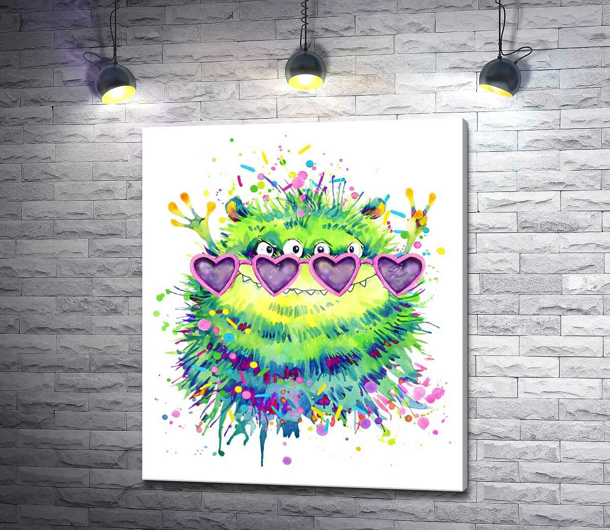 

Картина ArtPoster Зеленый монстр в очках-сердечках 100x118 см Модуль №1
