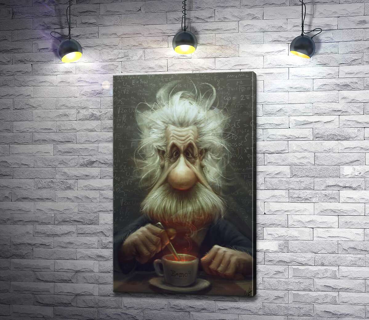 

Картина ArtPoster Карикатура на Альберта Эйнштейна (Albert Einstein), пьющего чай 126x205 см Модуль №1