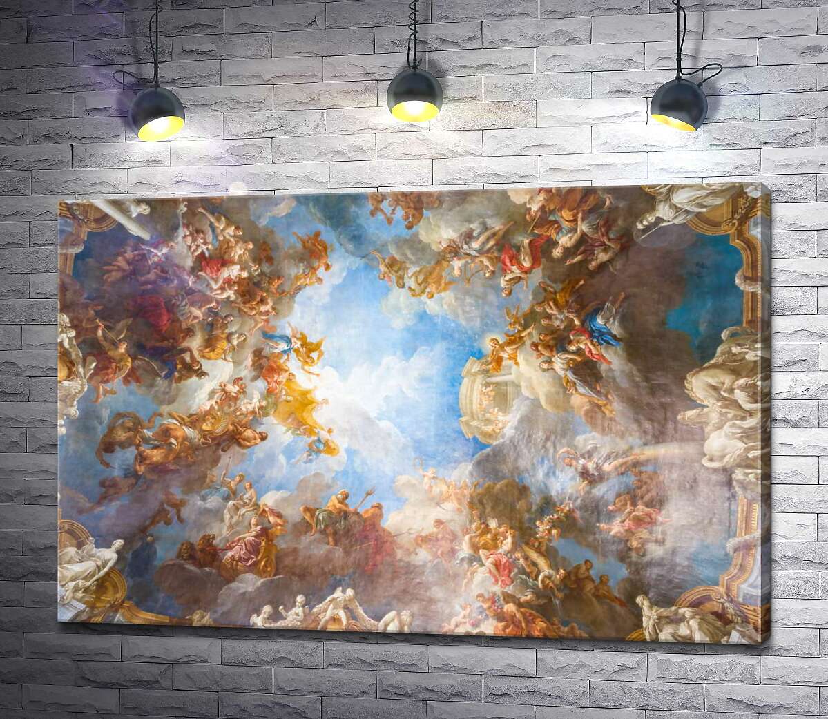 

Картина ArtPoster Небесно красивый потолок в Зеркальном зале (Hall of Mirrors) французского Версаля (Palace of Versailles) 130x87 см Модуль №1
