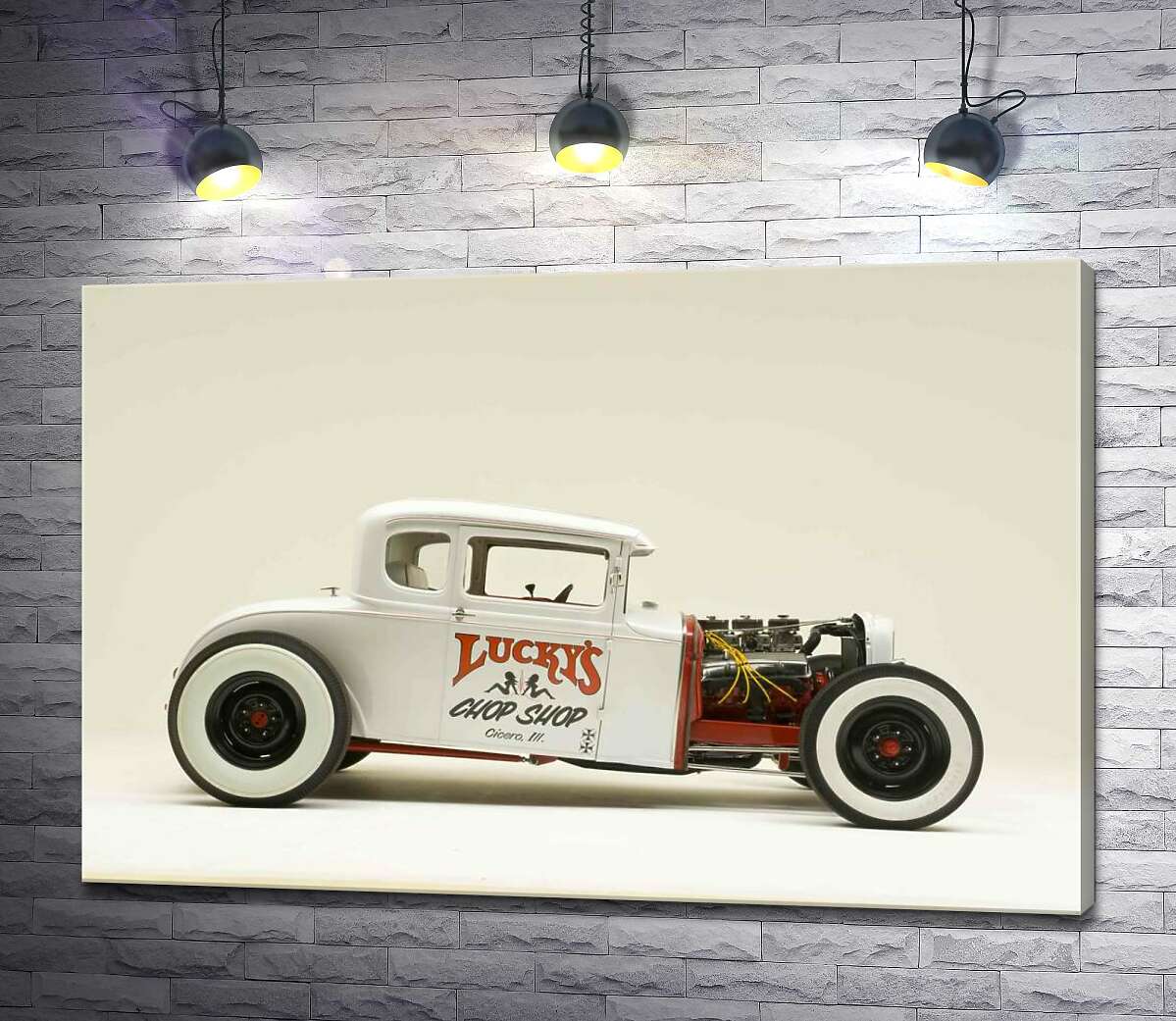 

Картина ArtPoster Исключительный белый автомобиль Lucky's chop shop 130x86 см Модуль №1
