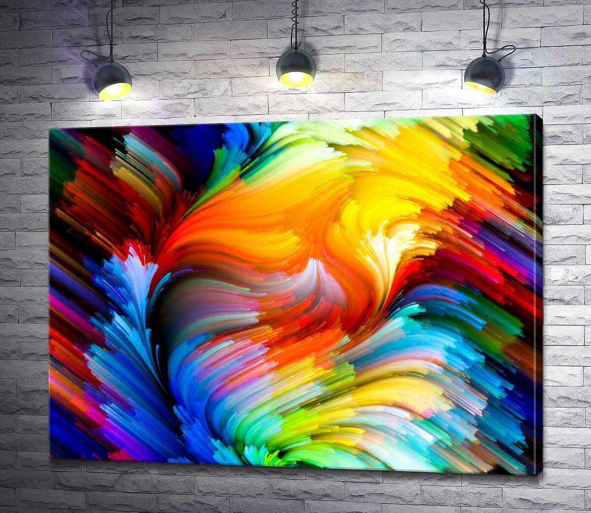 

Картина ArtPoster Изгибы радужных лучей 100x75 см Модуль №1