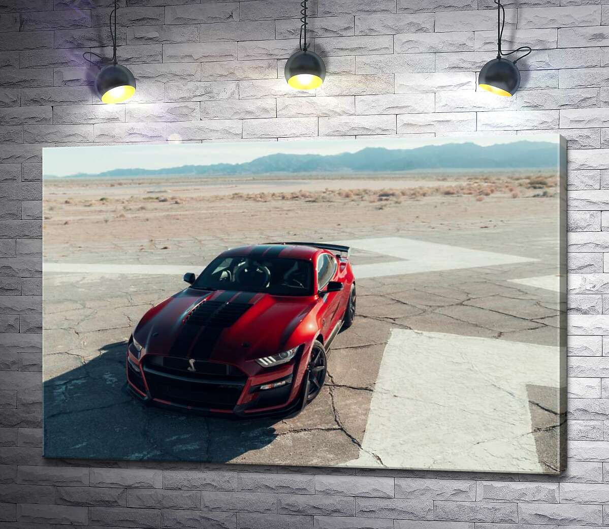 

Картина ArtPoster Красный Ford Mustang Shelby GT500 на пустынной трассе 100x67 см Модуль №1