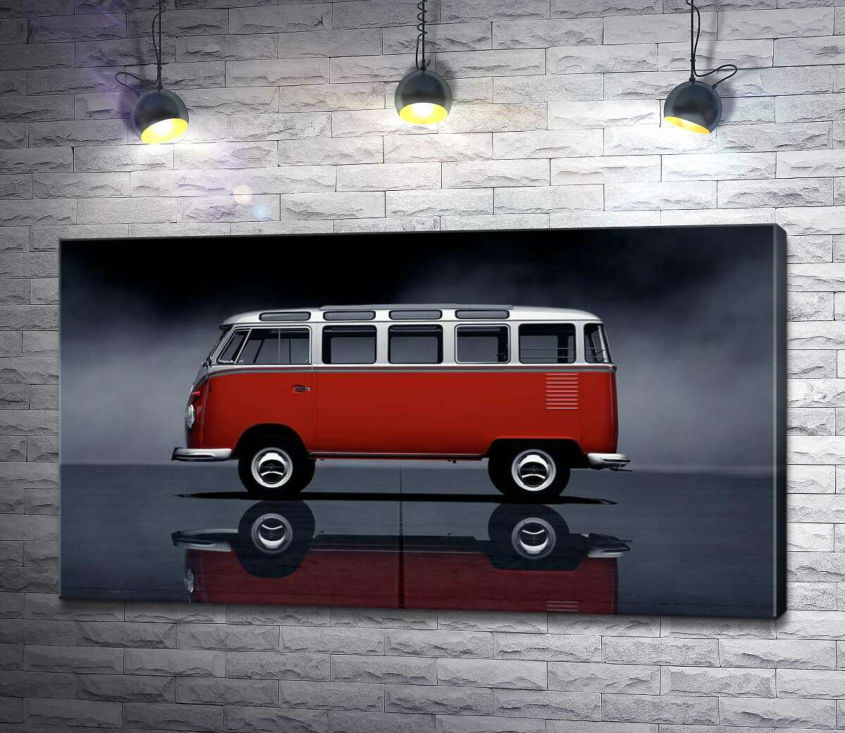 

Картина ArtPoster Легендарный красно-белый автобус Volkswagen Van Samba 130x73 см Модуль №1