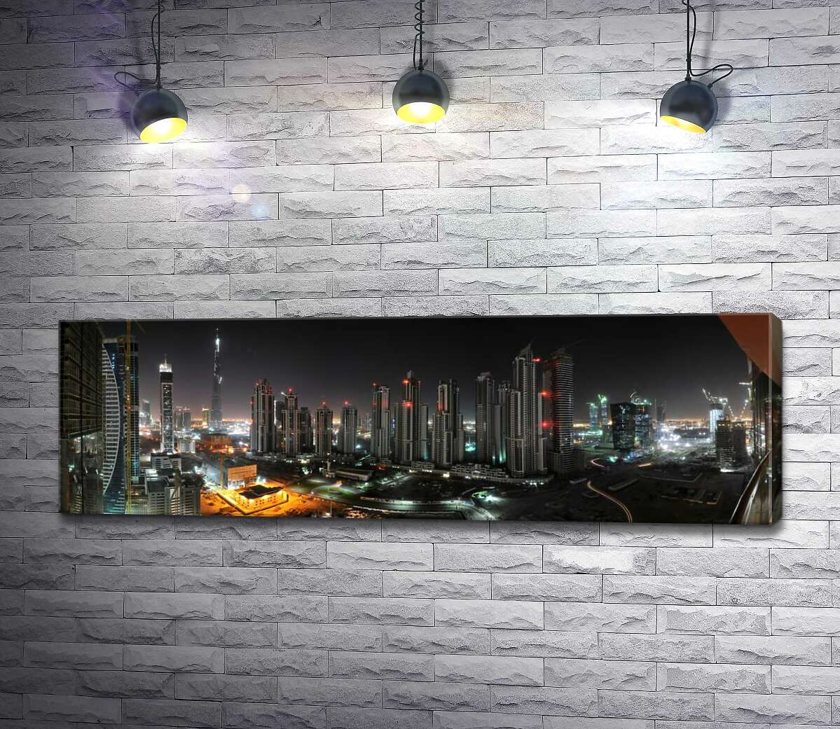 

Картина ArtPoster Мерцание жизни ночного города 130x41 см Модуль №1
