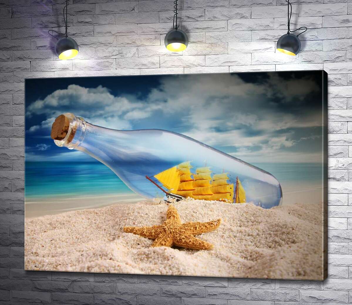 

Картина ArtPoster Корабль в плену стеклянной бутылки 100x71 см Модуль №1