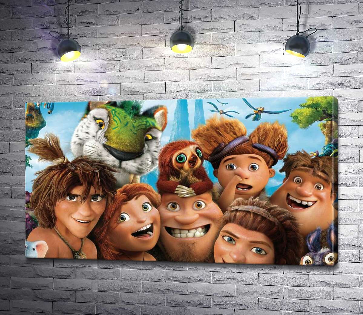 

Картина ArtPoster Обратно в прошлое с героями мультфильма "Семейка Крудс" (The Croods) 130x73 см Модуль №1