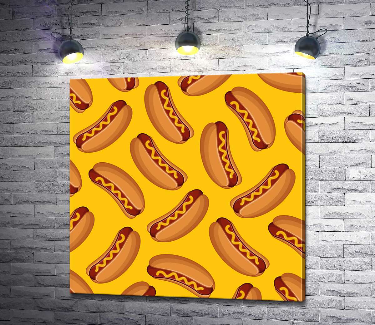 

Картина ArtPoster Орнамент из хот-догов 100x100 см Модуль №1