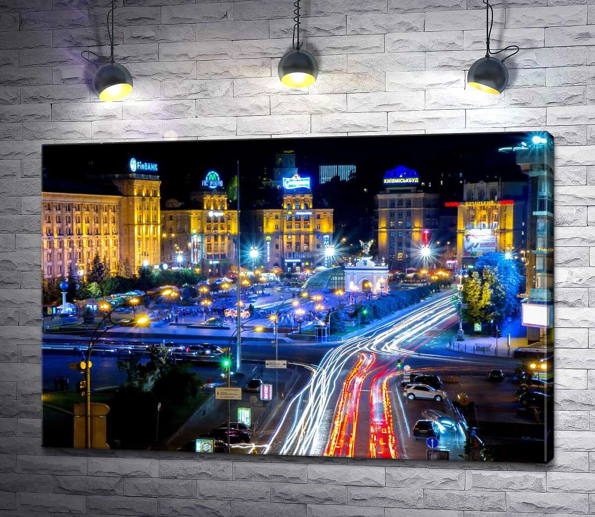 

Картина ArtPoster Ночной центр Киева бурлит жизнью 100x67 см Модуль №1