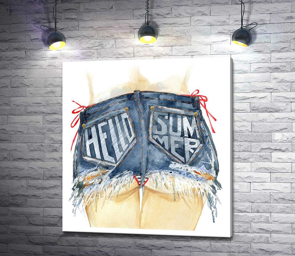 

Картина ArtPoster Надпись "hello summer" на карманах девушки в коротких шортах 130x142 см Модуль №1