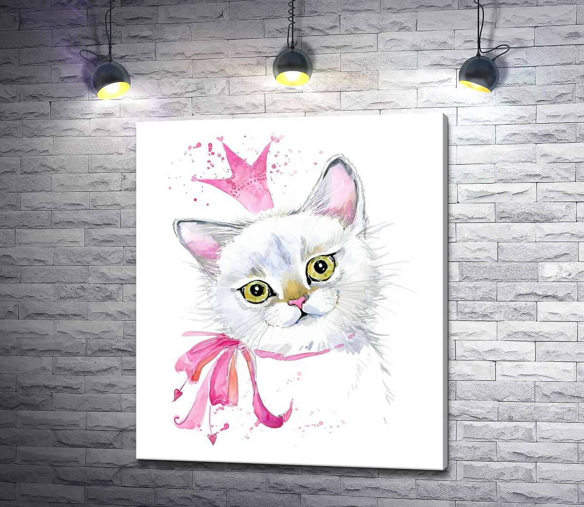 

Картина ArtPoster Нежная кошечка с розовым бантиком и короной 130x154 см Модуль №1