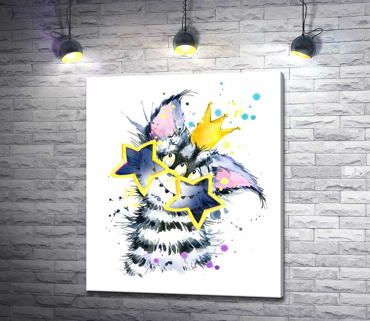 

Картина ArtPoster Полосатый монстр в короне и звездных очках 130x154 см Модуль №1