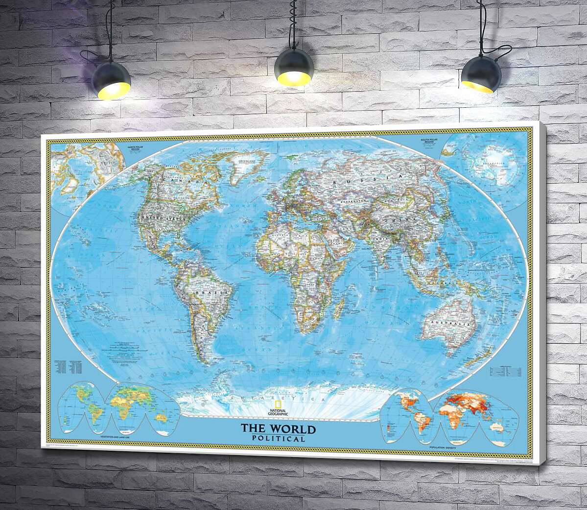 

Картина ArtPoster Подробная политическая карта мира 130x91 см Модуль №1