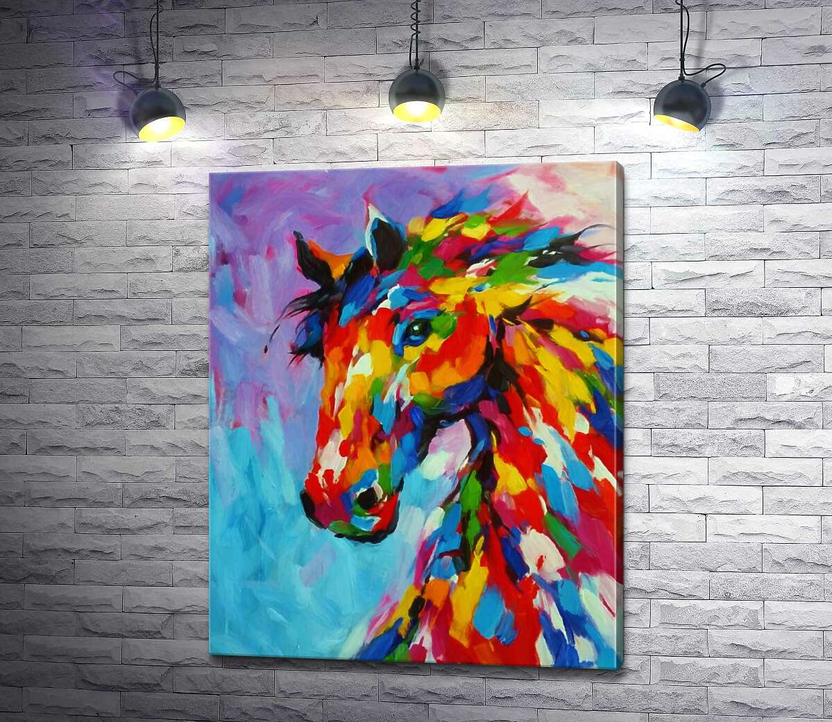 

Картина ArtPoster Радужная грива коня игриво развевается 130x165 см Модуль №1