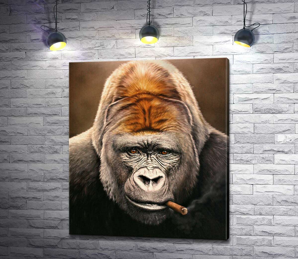 

Картина ArtPoster Портрет гориллы, курящей сигару 130x152 см Модуль №1