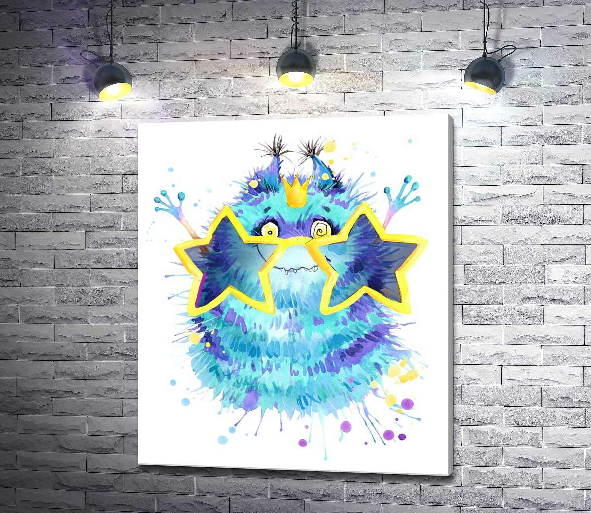 

Картина ArtPoster Пушистый голубой монстр в звездных очках 100x118 см Модуль №1