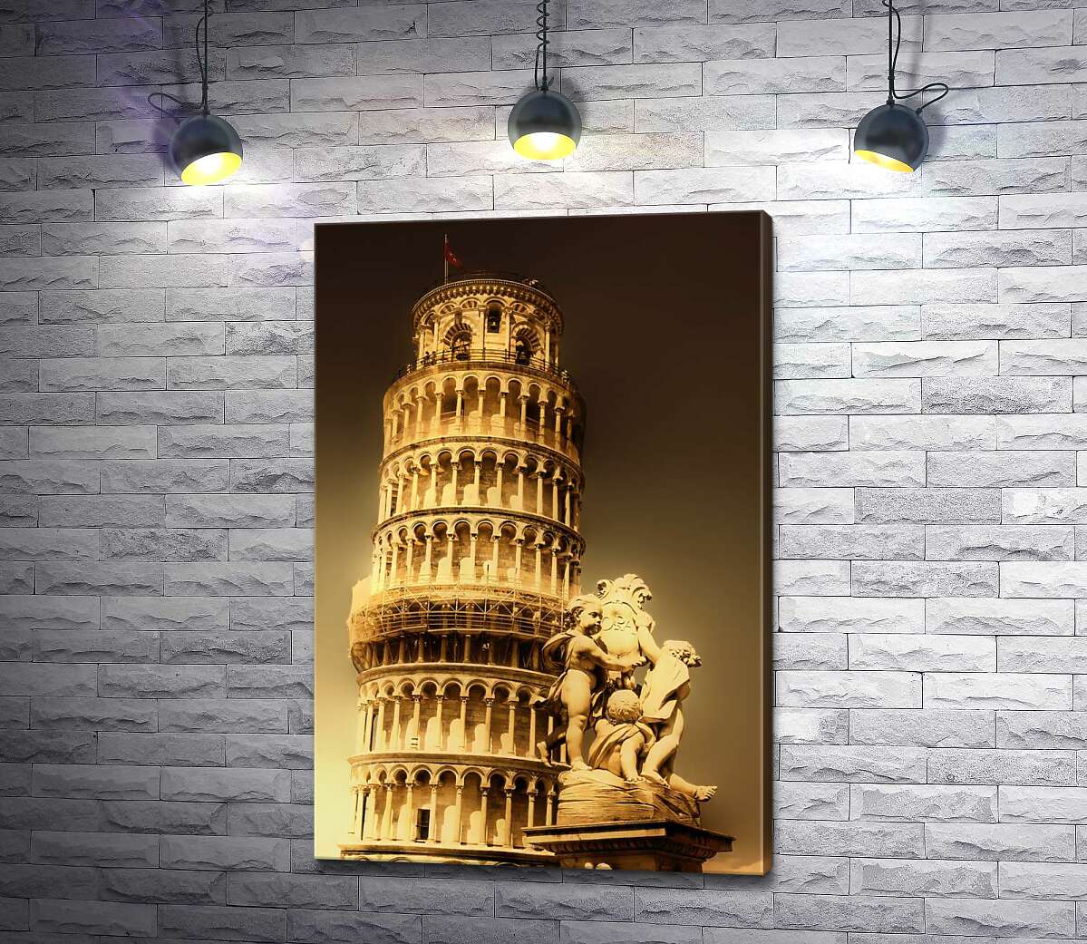 

Картина ArtPoster Пизанская башня (Pisa tower) виднеется из-за фонтана Путти (Fontana dei Putti) 100x150 см Модуль №1