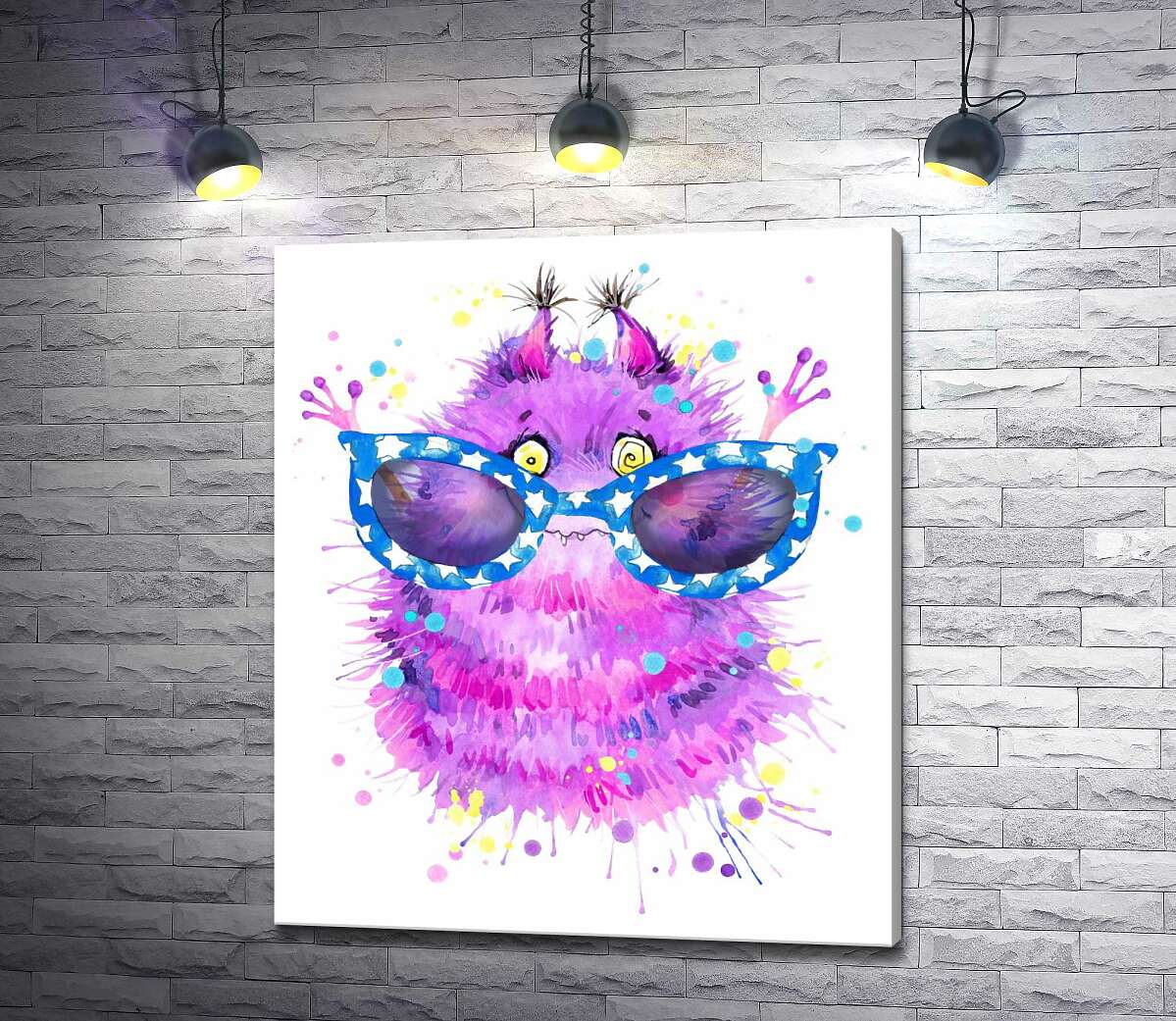 

Картина ArtPoster Пушистый фиолетовый монстр в больших синих очках 100x118 см Модуль №1