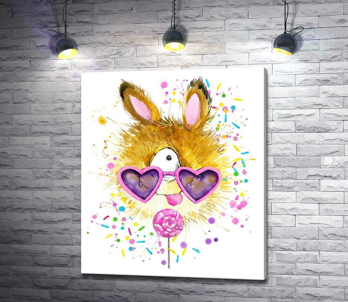 

Картина ArtPoster Пушистый циклоп с розовым леденцем 130x154 см Модуль №1