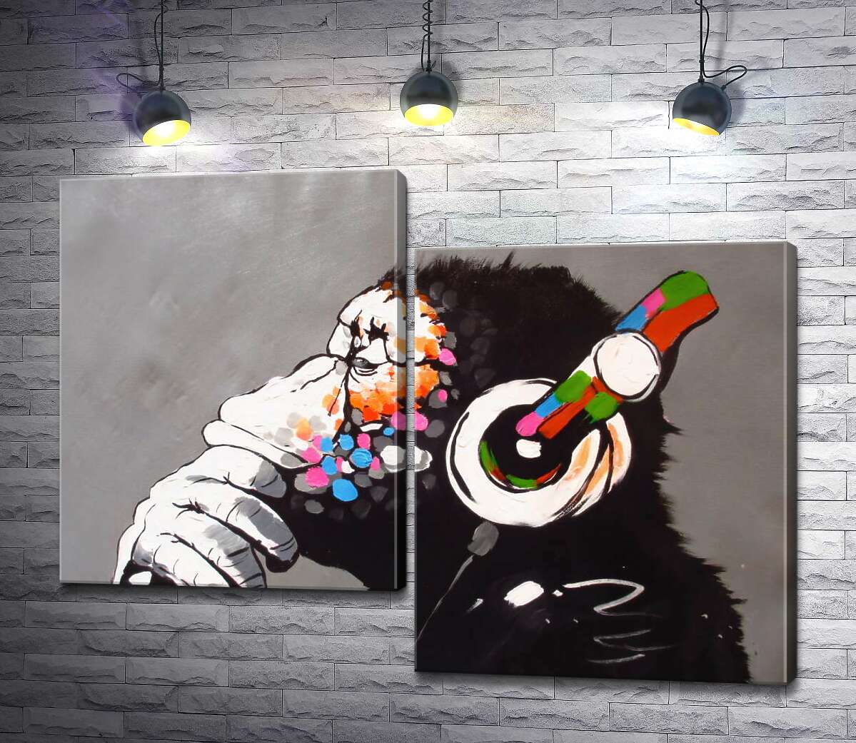 

Модульная картина ArtPoster DJ Обезьяна (DJ Monkey) – Бэнкси 100x76 см Модуль №5