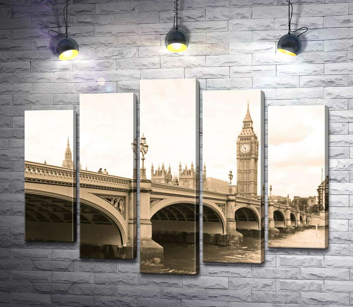 

Модульная картина ArtPoster Башня Биг-Бен (Big Ben) виднеется из-за Вестминтерского моста (Westminster Bridge) 130x99 см Модуль №26
