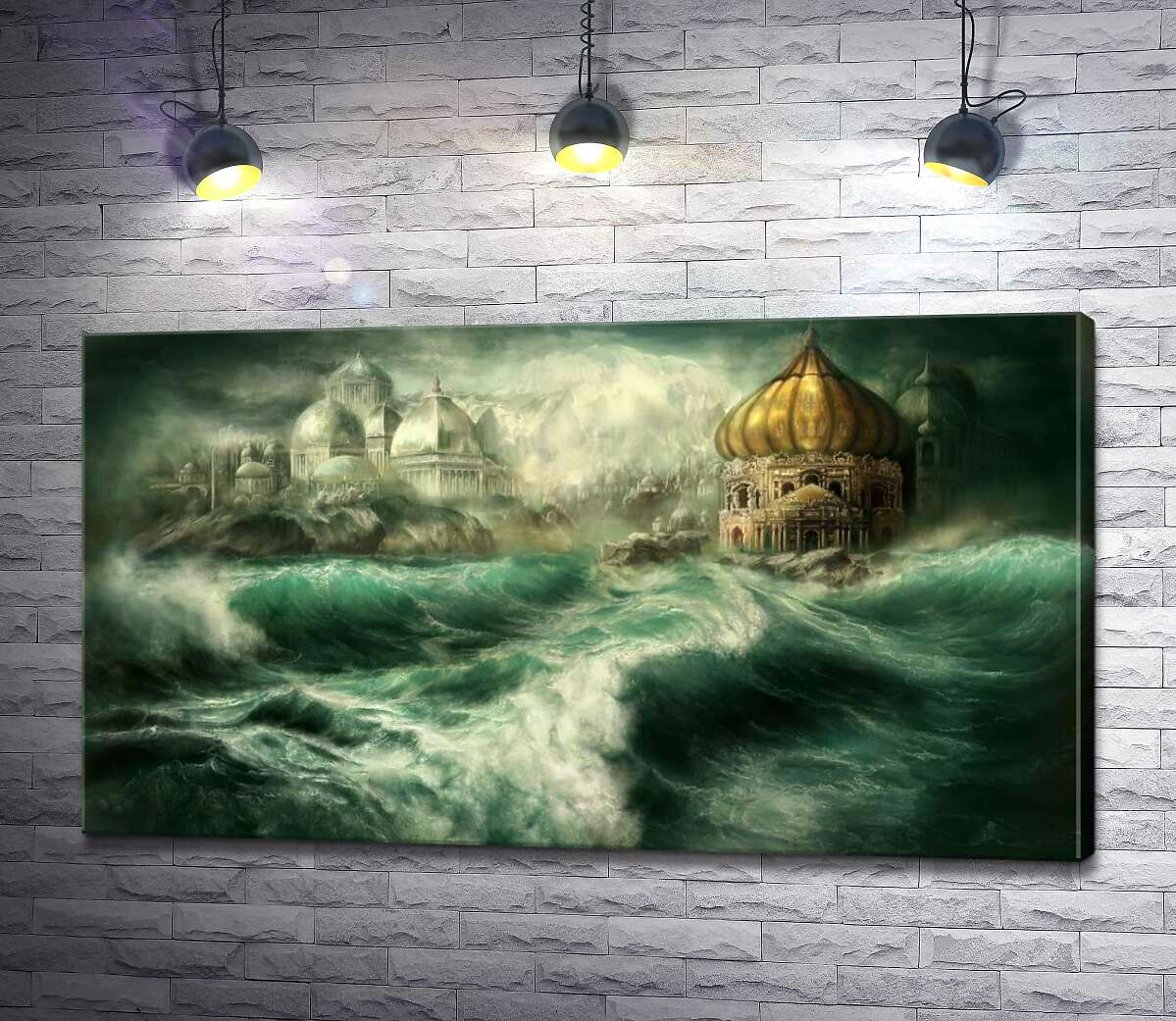 

Картина ArtPoster Сказочный дворец возникает среди штормовых волн 130x73 см Модуль №1