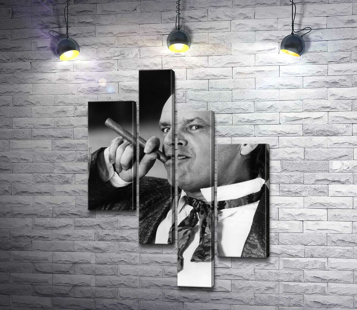 

Модульная картина ArtPoster Актер Джек Николсон (Jack Nicholson) позирует с сигарой на черно-белом снимке 100x140 см Модуль №20