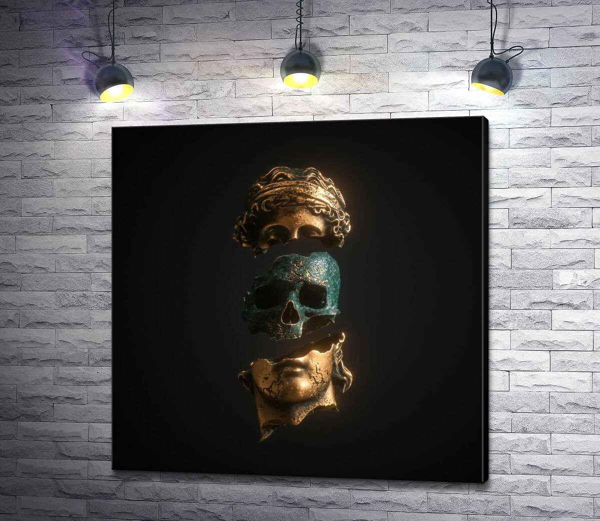 

Картина ArtPoster Что внутри: медный череп в бронзовой статуе греческого героя 130x130 см Модуль №1