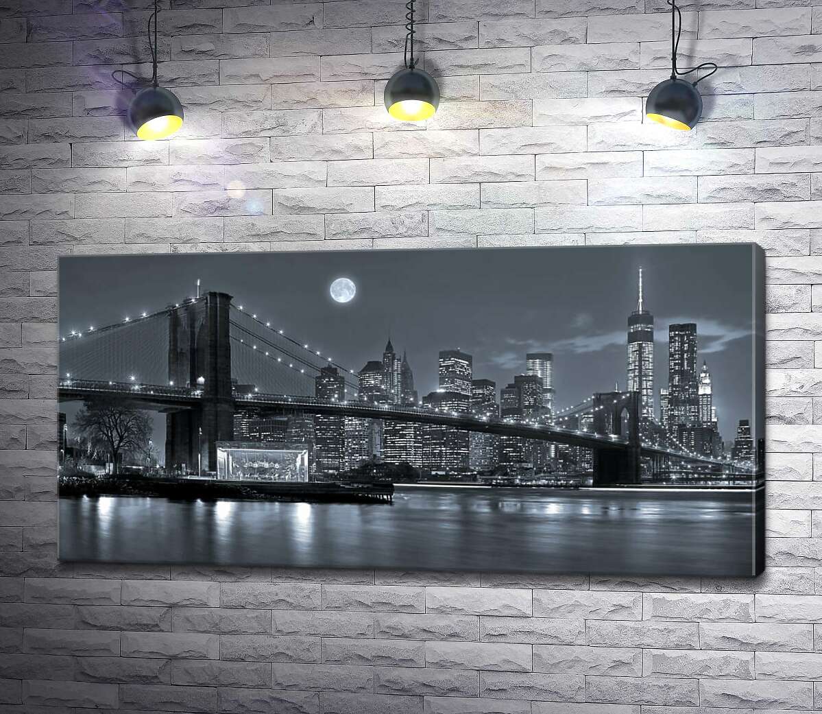 

Картина ArtPoster Тусклый вечер у Бруклинского моста (Brooklyn Bridge) 100x49 см Модуль №1