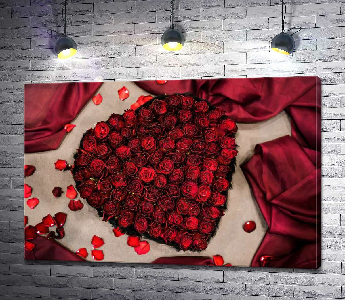 

Картина ArtPoster Романтический букет-сердце из красных роз 130x87 см Модуль №1