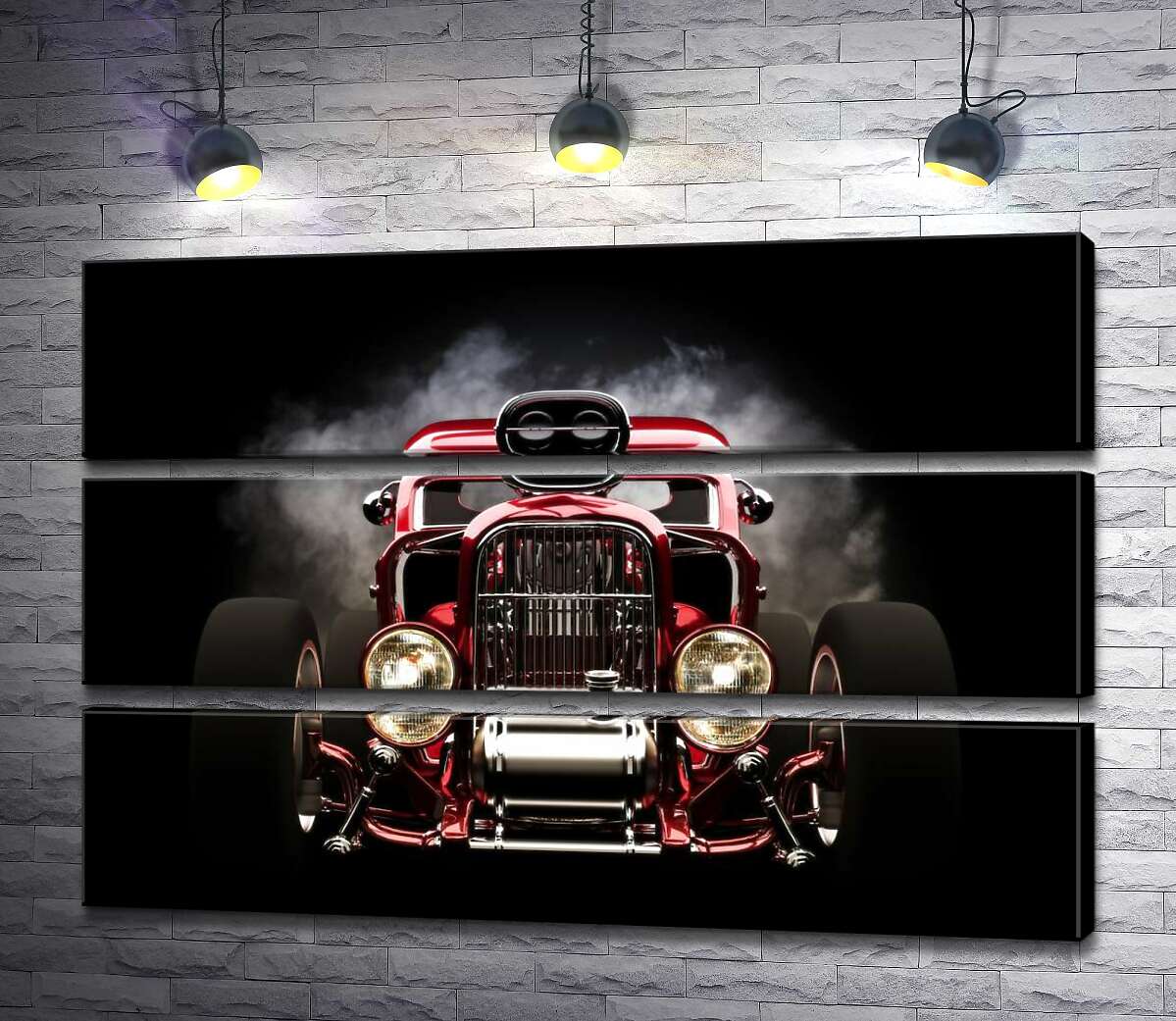 

Модульная картина ArtPoster Багровый бампер автомобиля Хот-род (Hot rod) 130x87 см Модуль №13