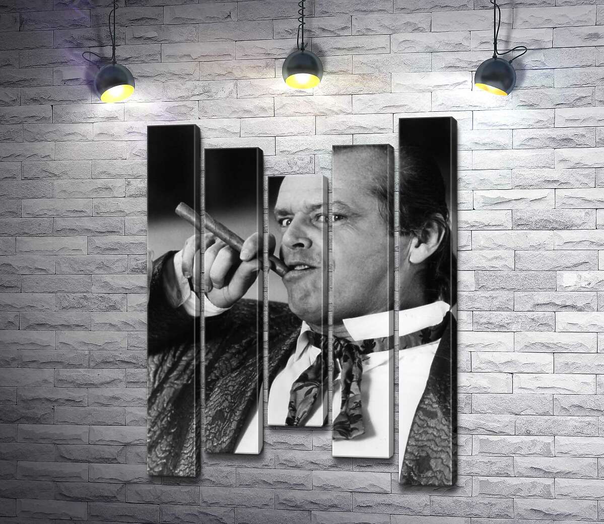 

Модульная картина ArtPoster Актер Джек Николсон (Jack Nicholson) позирует с сигарой на черно-белом снимке 100x141 см Модуль №28