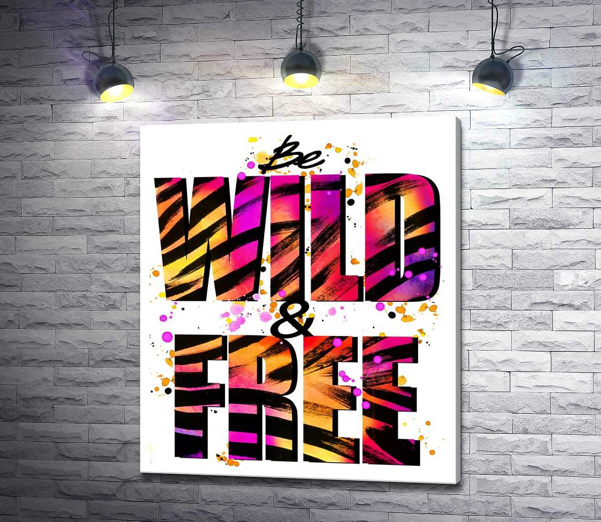 

Картина ArtPoster Фиолетово-желтая яркость букв "be wild and free" 100x118 см Модуль №1