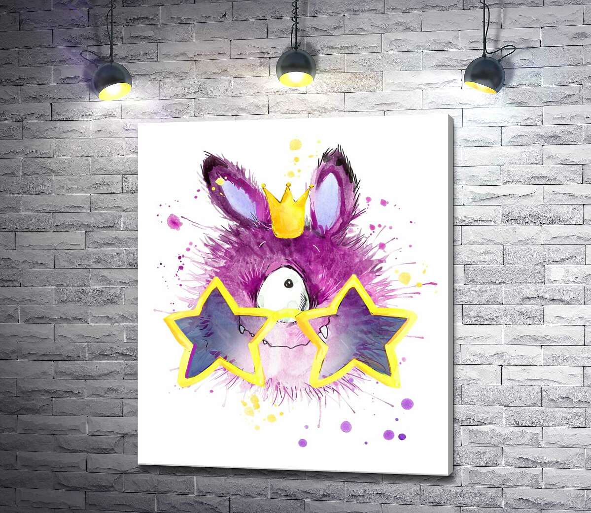

Картина ArtPoster Фиолетовый циклоп в короне и очках 130x154 см Модуль №1