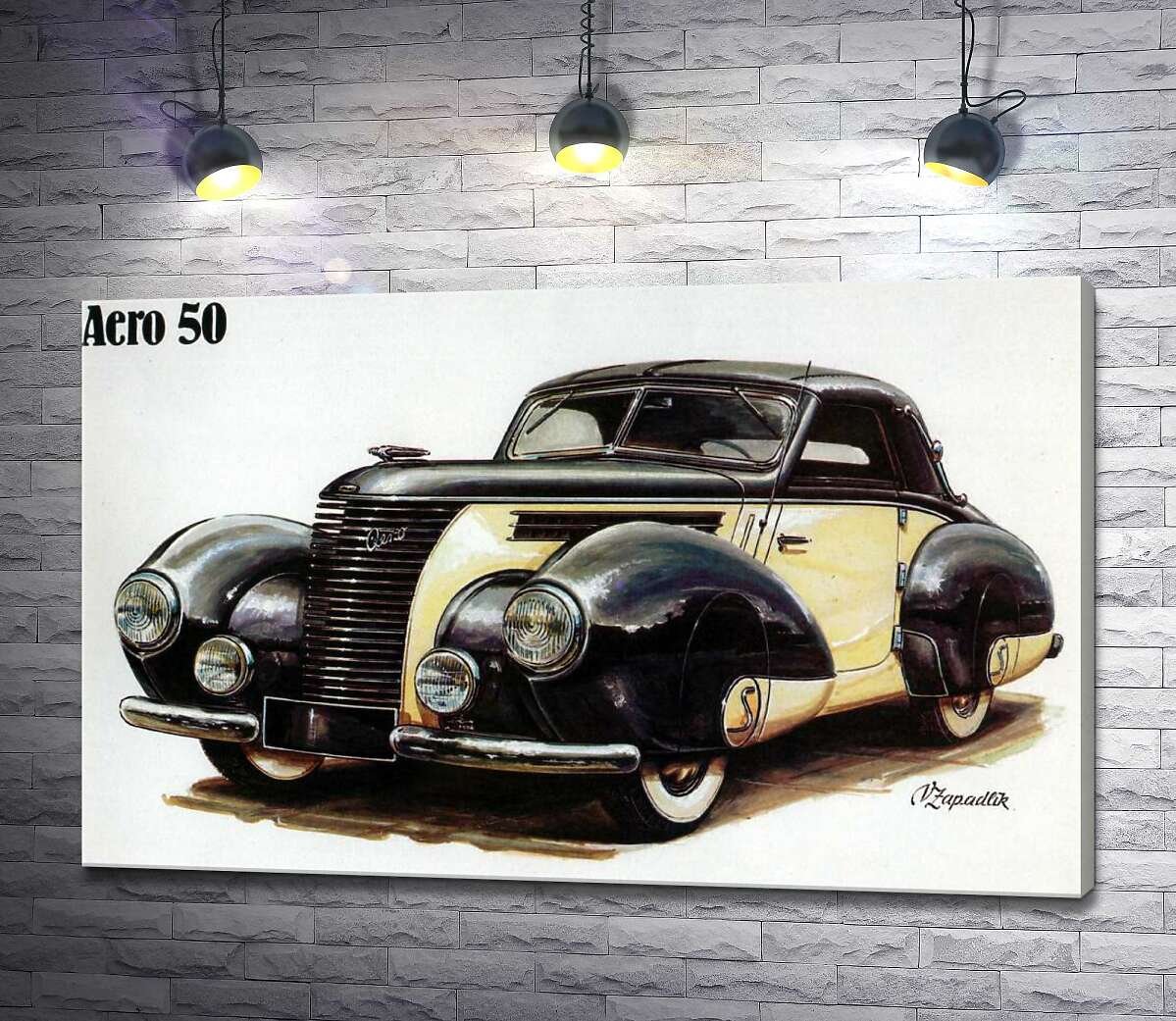 

Картина ArtPoster Черно-белый автомобиль Aero 50 130x82 см Модуль №1