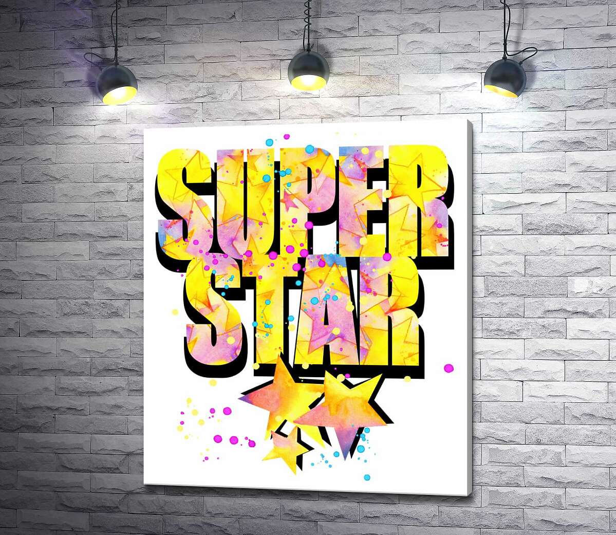 

Картина ArtPoster Яркая надпись "super star" 100x118 см Модуль №1
