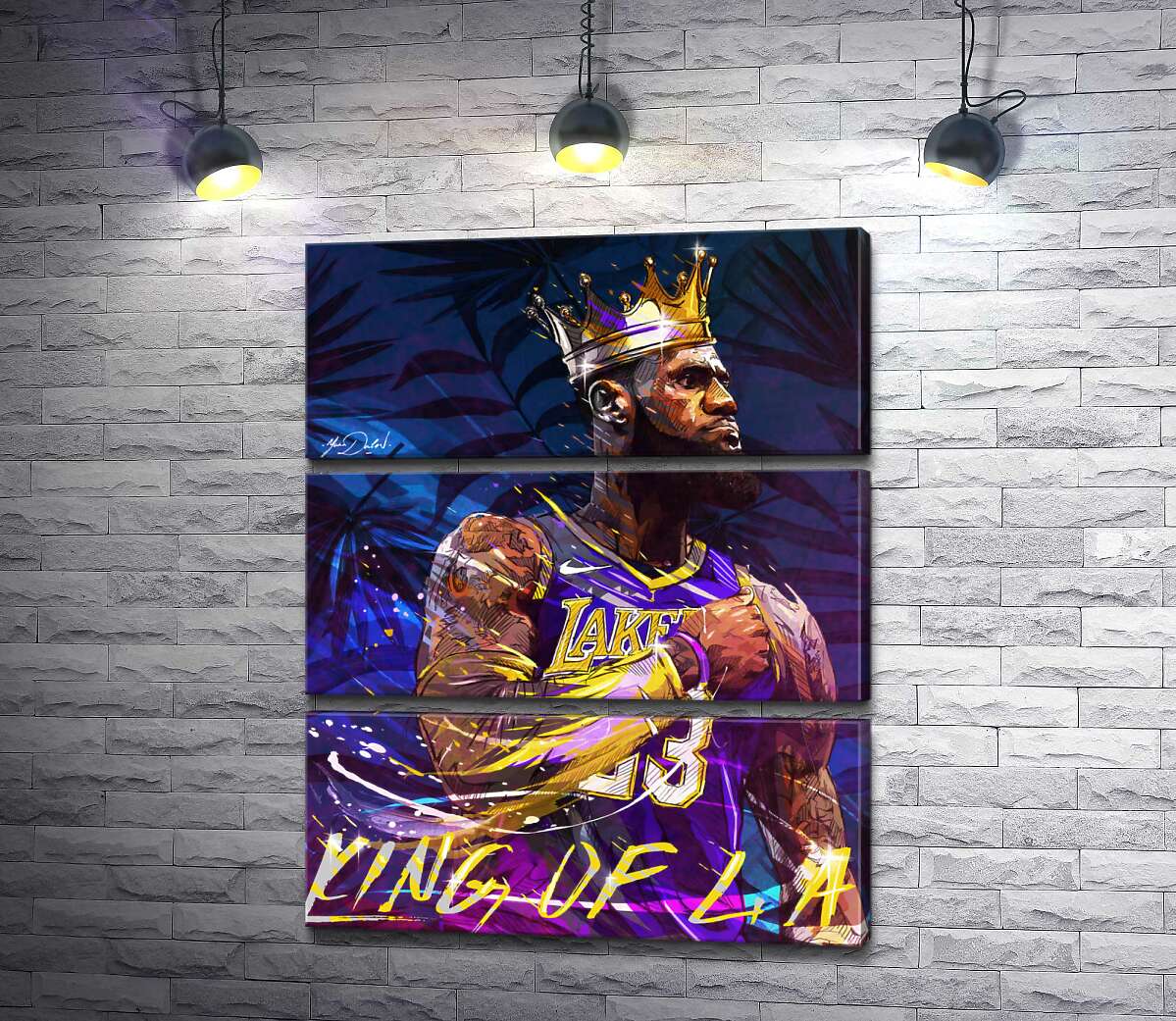 

Модульная картина ArtPoster Баскетболист Леброн Джеймс (LeBron James) - король Лос-Анджелеса 100x126 см Модуль №13