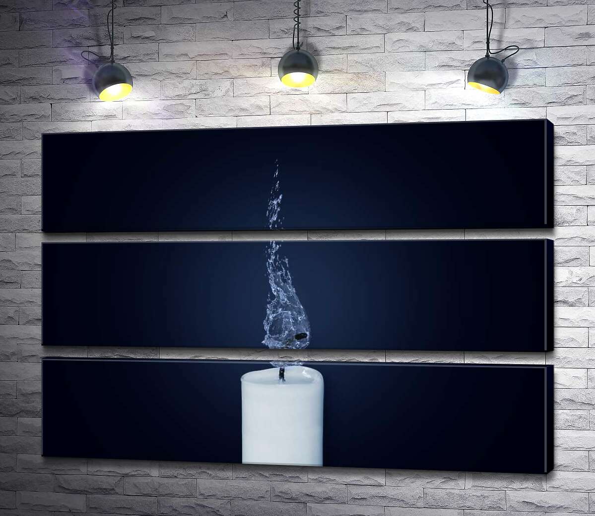 

Модульная картина ArtPoster Белая свеча горит водяным пламенем 130x87 см Модуль №13