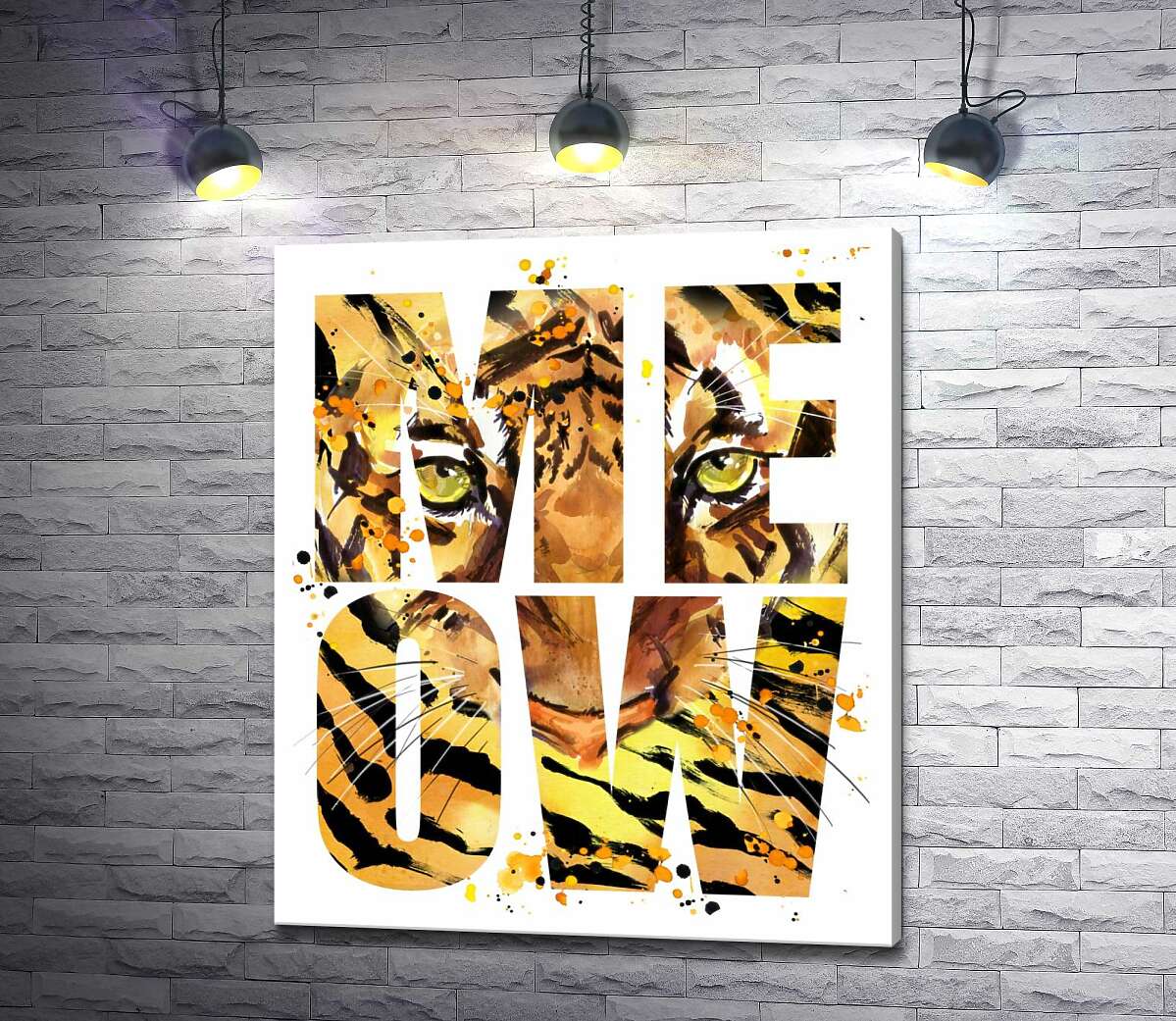 

Картина ArtPoster Хищный взгляд тигра в буквах "meow" 100x118 см Модуль №1
