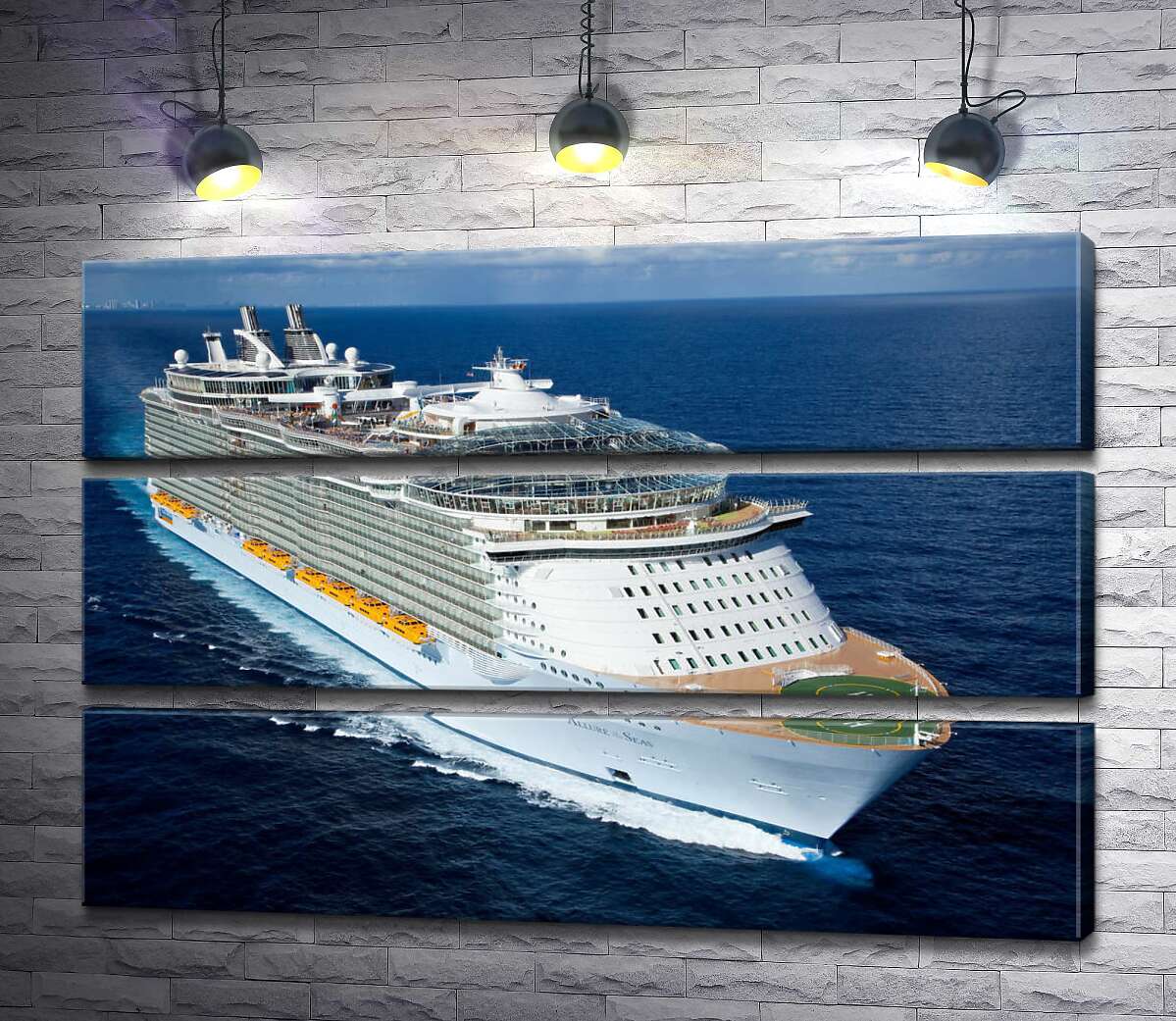 

Модульная картина ArtPoster Allure of Seas - круизное судно на полной скорости разрезает синюю водную гладь 90x60 см Модуль №13